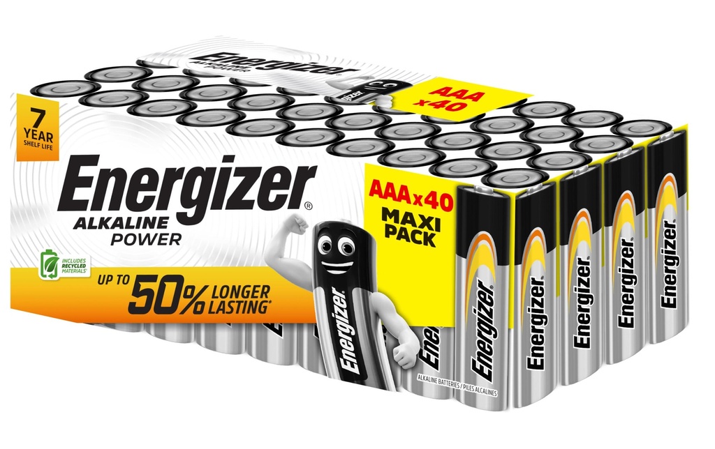 Energizer Pile Alkaline Power AAA , 40 Pièce/s