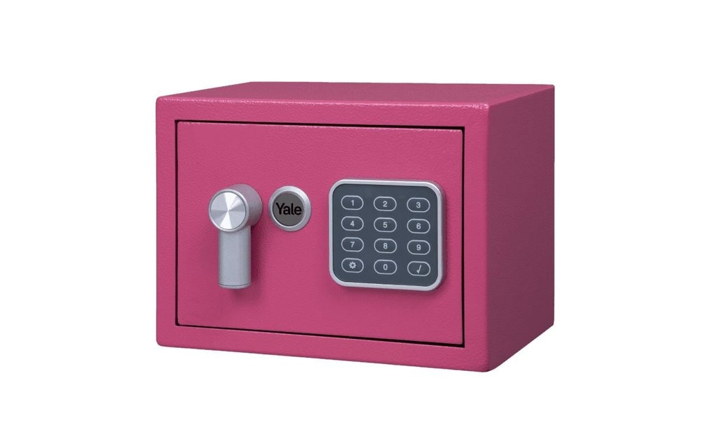 Yale Coffre-fort de meuble Value Safe Mini XS, 3.8 l, rose
