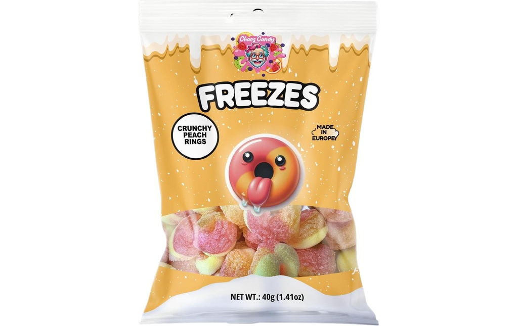 Freezes Bonbons gommeux Peach Rings lyophilisés 40 g