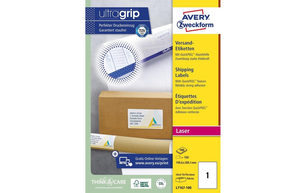 Avery Zweckform Étiquettes d’expédition 199.6 x 289.1 mm, 100 feuille