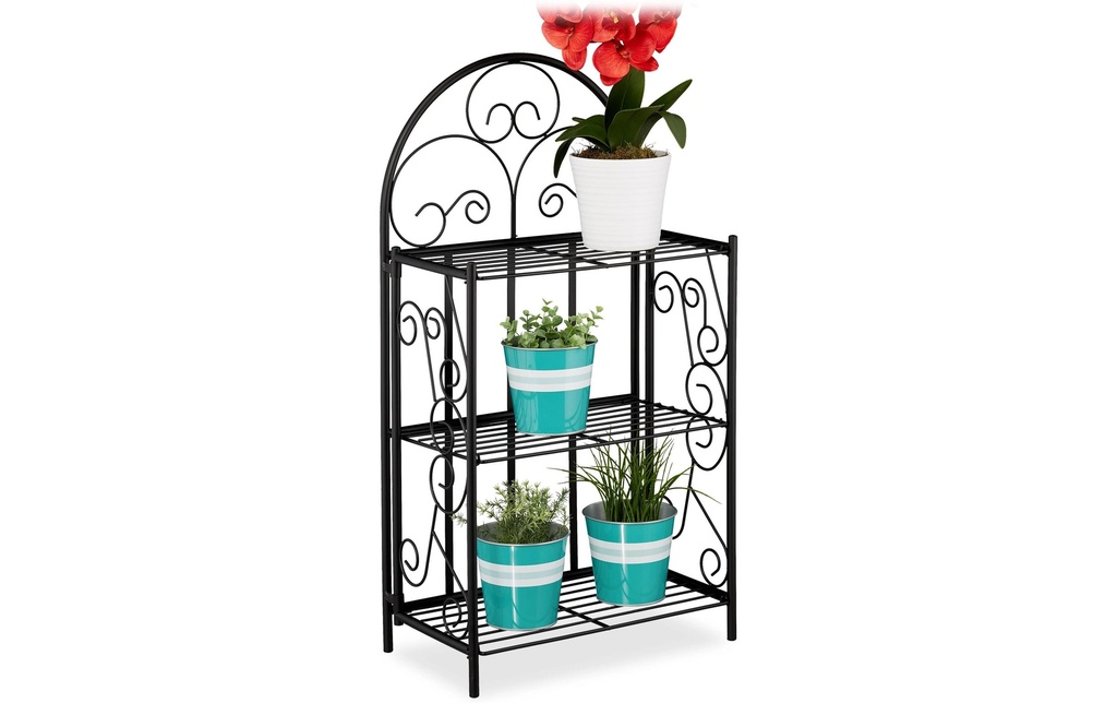 relaxdays Supports pour plantes Antik 83 cm, Noir