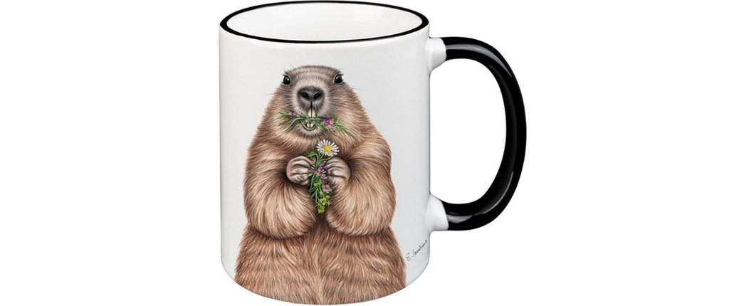 creanorm Tasse Murmelier 330 ml, 1 Pièce/s, Noir/Blanc