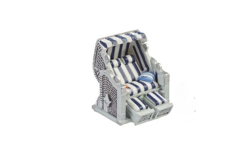 HobbyFun Mini figurine Chaise de plage 6.5 x 6.5 cm, bleu/blanc