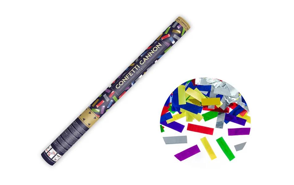 Partydeco Canon à confettis rayures en couleur, 60 cm