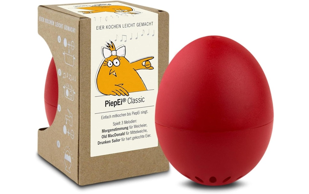 PiepEi Minuteur de cuisine Coquetier chantant Classic, Rouge