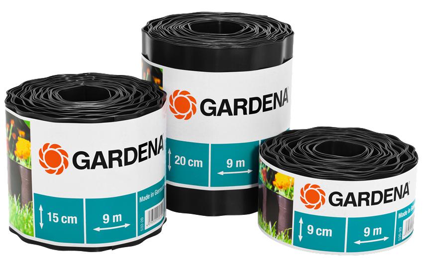 GARDENA Bordure pour jardin rouleau de 20 cm de haut, 9 m de long marron