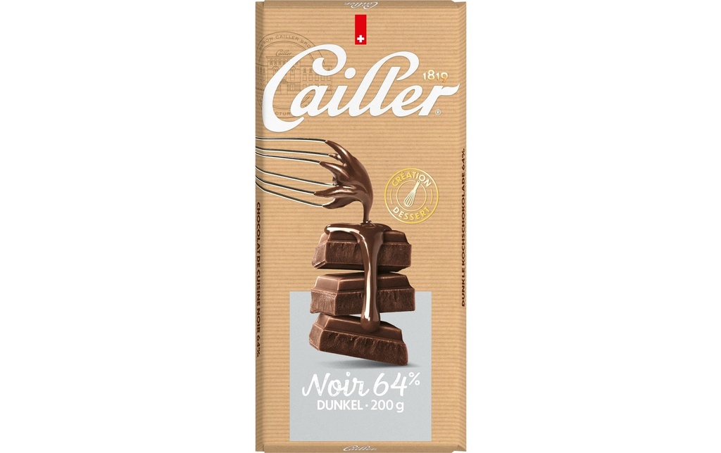 Cailler Barre de chocolat noir 64% 200 g