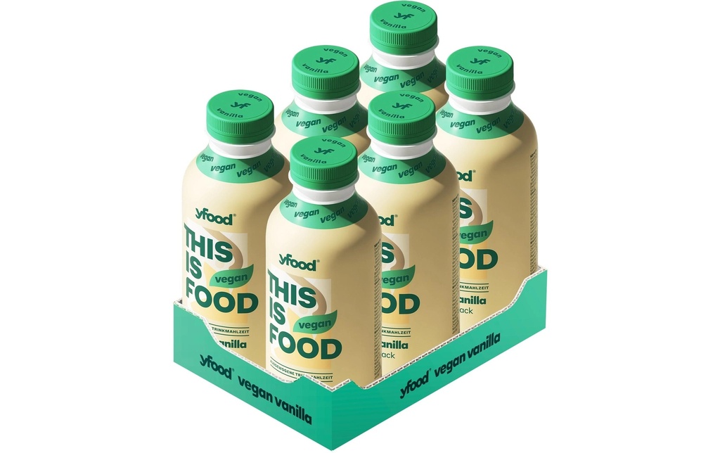 YFOOD Repas à boire végan à la vanille 6 x 500 ml