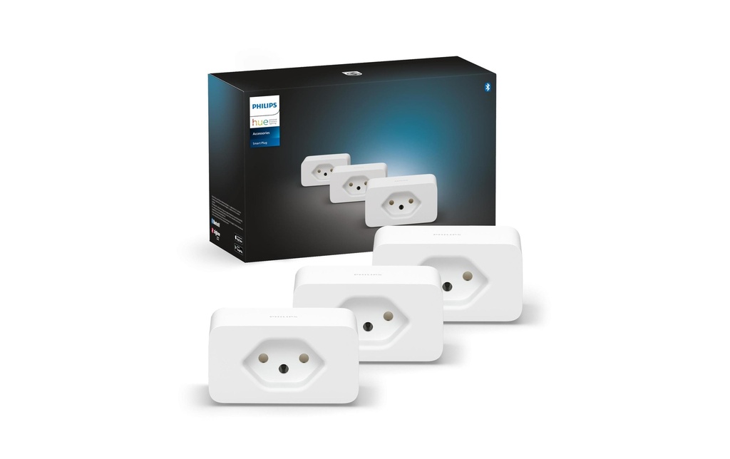 Philips Hue Accessoire Prise Smart Plug Set de 3 pièces CH Blanc, Bluetooth