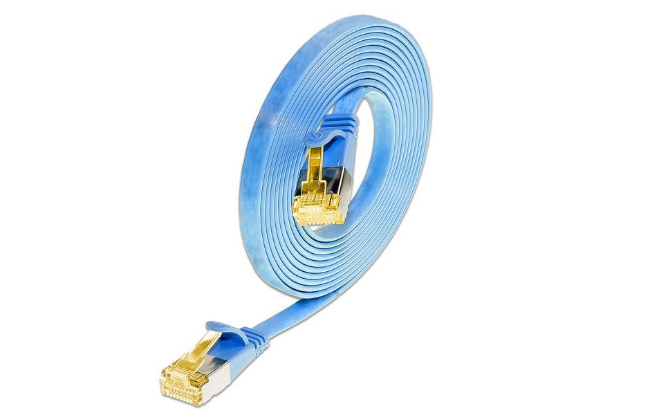 SLIM Câble patch slim  Cat 6A, U/FTP, 7 m, Bleu