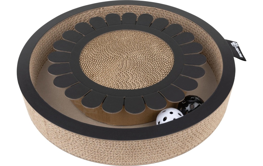 District 70 Jouet pour chat Planche de jeu Bloom Black, 32 x 32 x 6 cm
