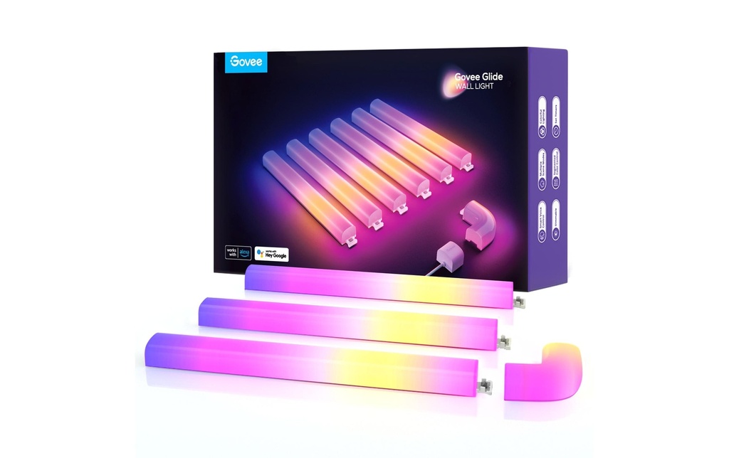 Govee Lampe murale Glide, 6+1, 1.8 m, RGBIC