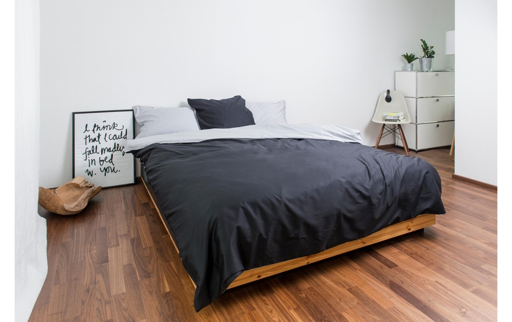 Nobilium Housse de duvet Mia 200 x 210 cm, Argent/Anthracite