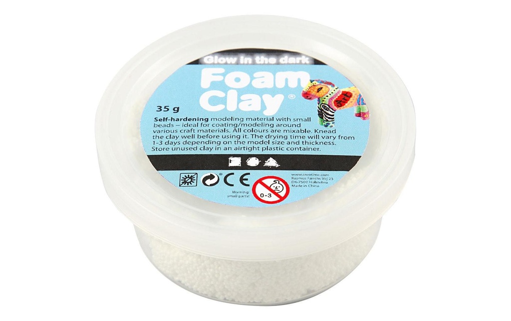 Creativ Company Matière à modeler Foam Clay 35 g Blanc fluorescent