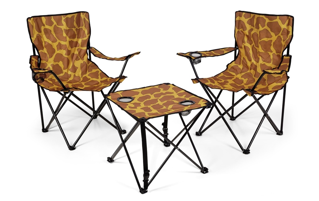 Zebraffo Salon de jardin pour camping Girafe 3er