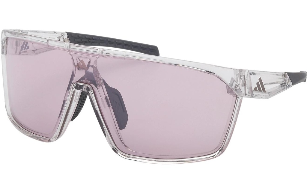 adidas Lunettes de sport SP0108 Photochromique Blanc Violet, Cadre Crystal