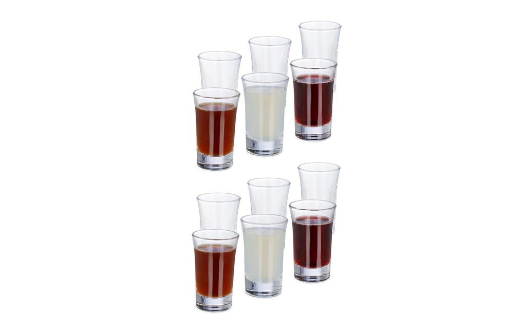 relaxdays Verre à schnaps 4 cl, 12 pièces