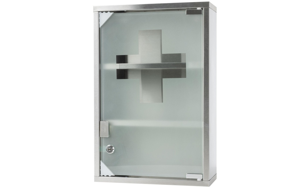 STRUCT Armoires de premiers secours 30 x 45 x 12 cm, Acier inoxydable