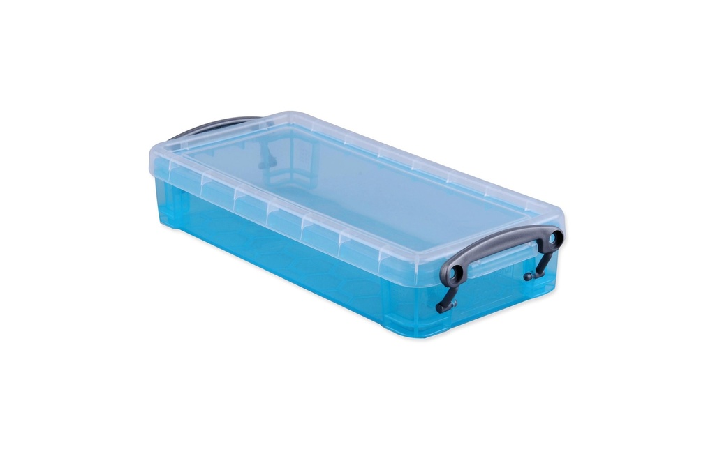 Really Useful Box Boîte de rangement 0,55 litre, Transparent/Turquoise