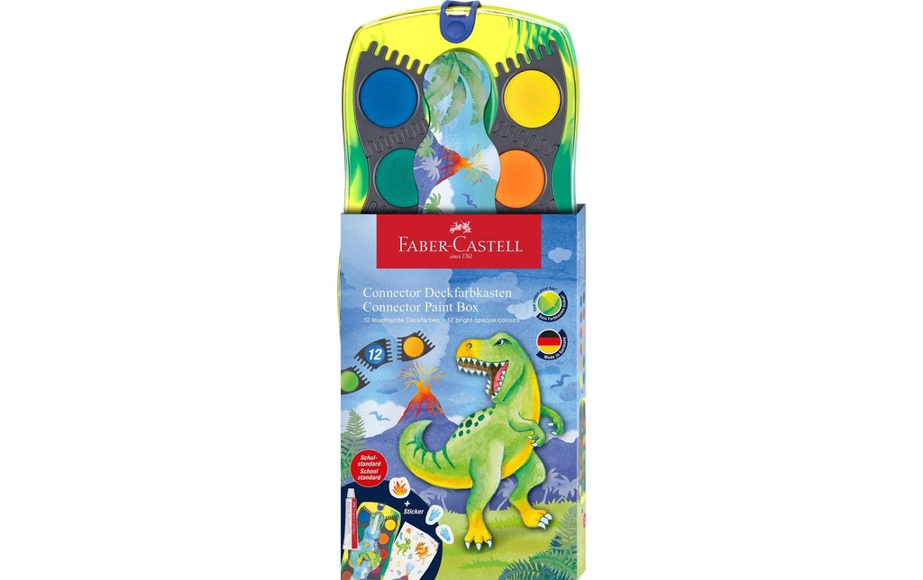 Faber-Castell Peinture à l’eau Connecteur Dino, y compris blanc de couverture