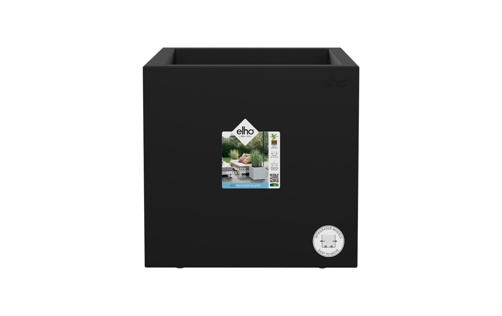 Elho Pot de fleur Next carré 40 cm Noir