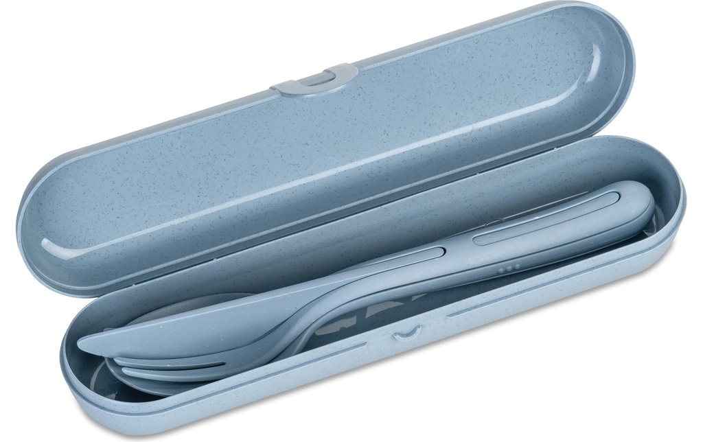 Koziol Couverts à emporter Klikk Ready 3 pièces, Bleu