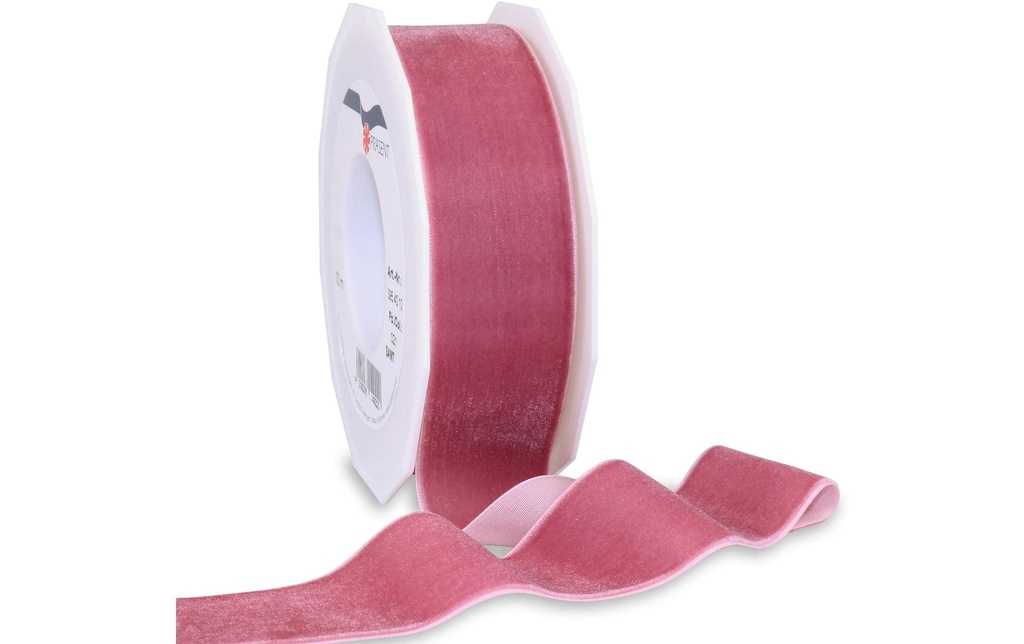 Pattberg Ruban cadeau Velours 40 mm x 10 m, rose sombre
