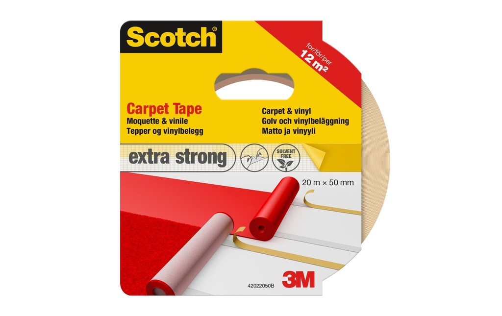 Scotch Ruban adhésif double-face Tapis et Vynil 50 mm x 20 m