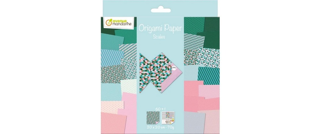 AVENUE MANDARINE Origami Paper, Scales 20x20cm (60 pces)