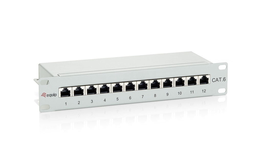 equip Panneau de brassage 12 ports Cat. 6 1U 10 blindé, LSA Rack 10
