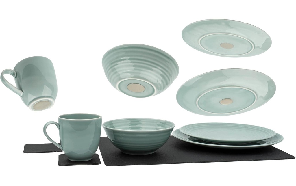 Silwy Set de vaisselle en porcelaine magnétique Cyan