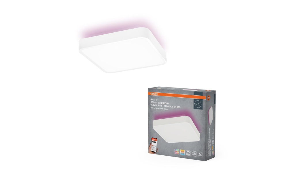 OSRAM Plafonnier SMART+ Orbis Backlite Square 35x35 cm, RGB+TW