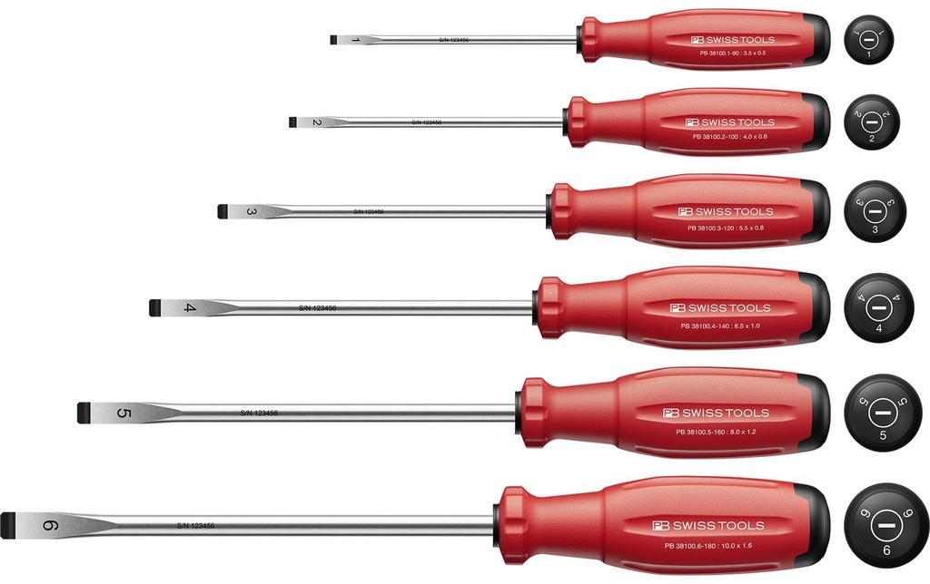 PB Swiss Tools Jeu de tournevis PB 38240 Evo Fente Rouge