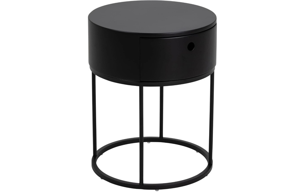 AC Design Table de nuit Polo Ø 40 x 51 cm, Noir