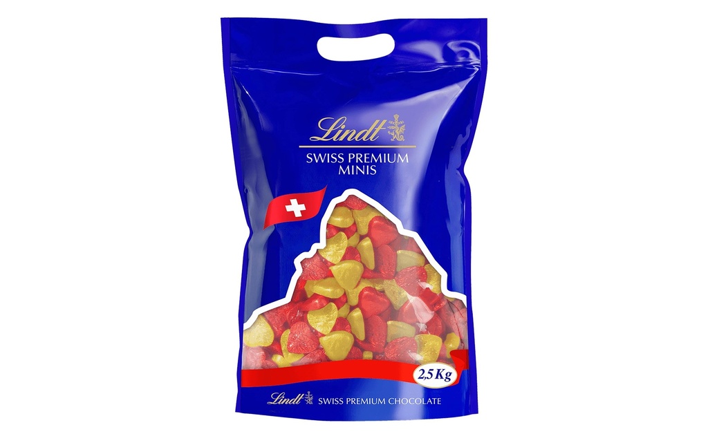 Lindt Coeurs lait rouge et or 2500 g