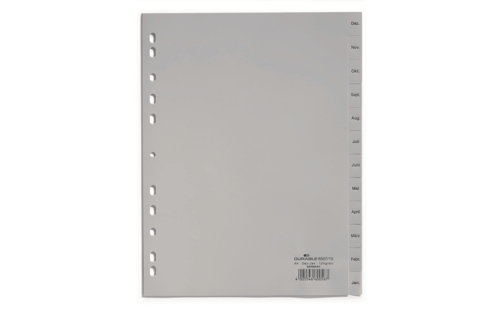 DURABLE Registre A4 Haut, 12 pièces, déc.-janv.