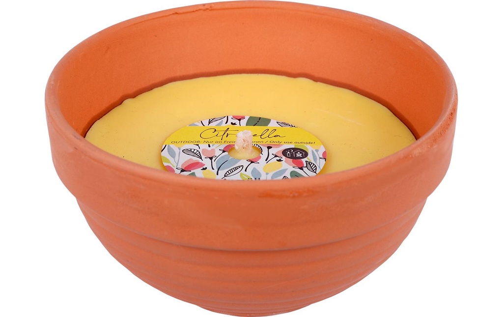 müller Kerzen Bougie de jardin Citronnelle dans une coupe en argile