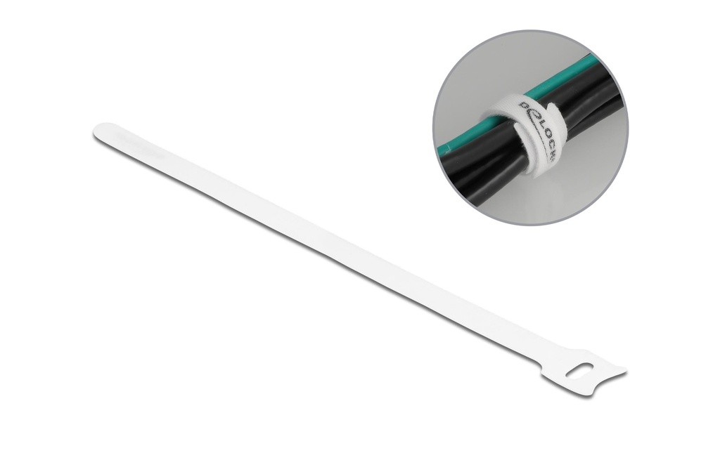 Delock Serre-câble auto-agrippant Blanc 250 mm x 12 mm 10 pièces