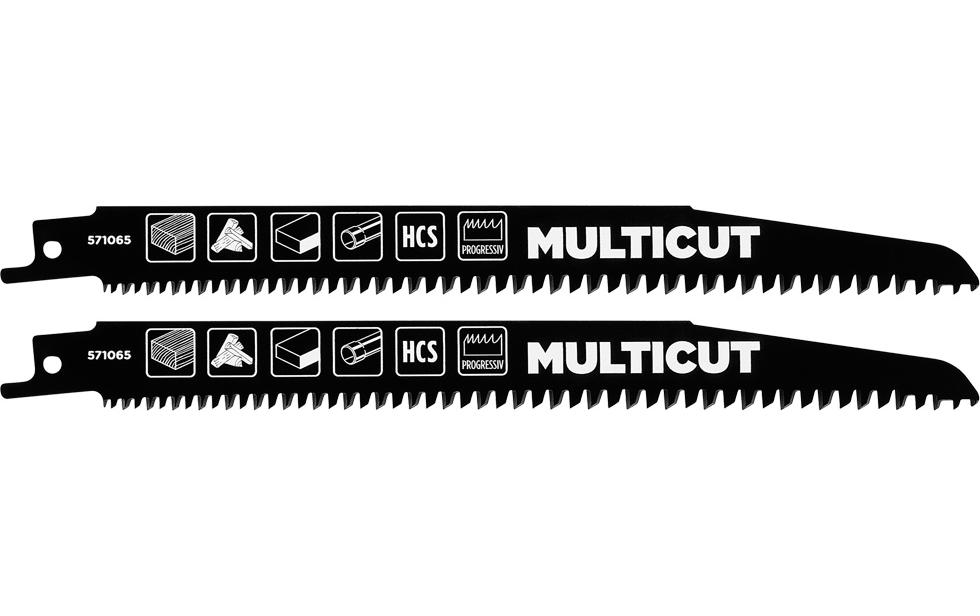 kwb Jeux de lames de scie sabre Bois HCS, courbe 2 pièces 203 mm