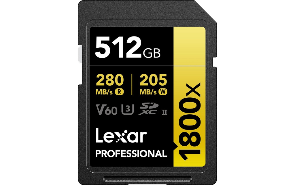 Lexar Carte SDXC Professional 1800x Gold Series 512 GB