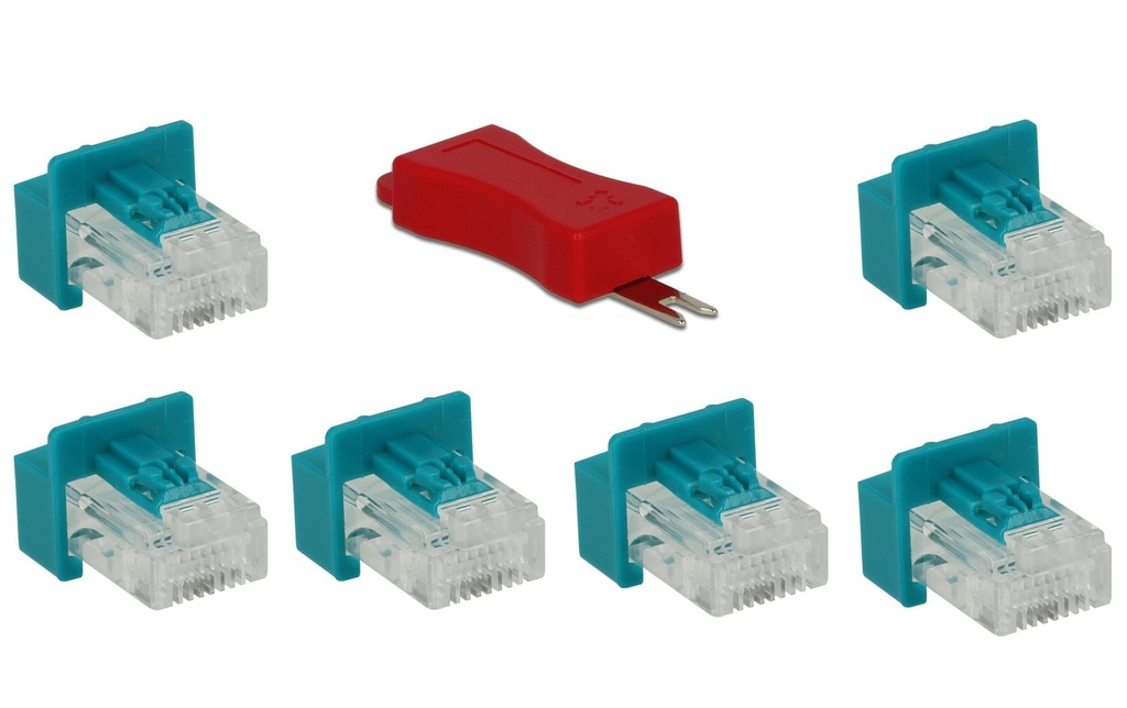 Delock Clip Verrouillage de port RJ45  y compris jeu de chevilles 6 pièces