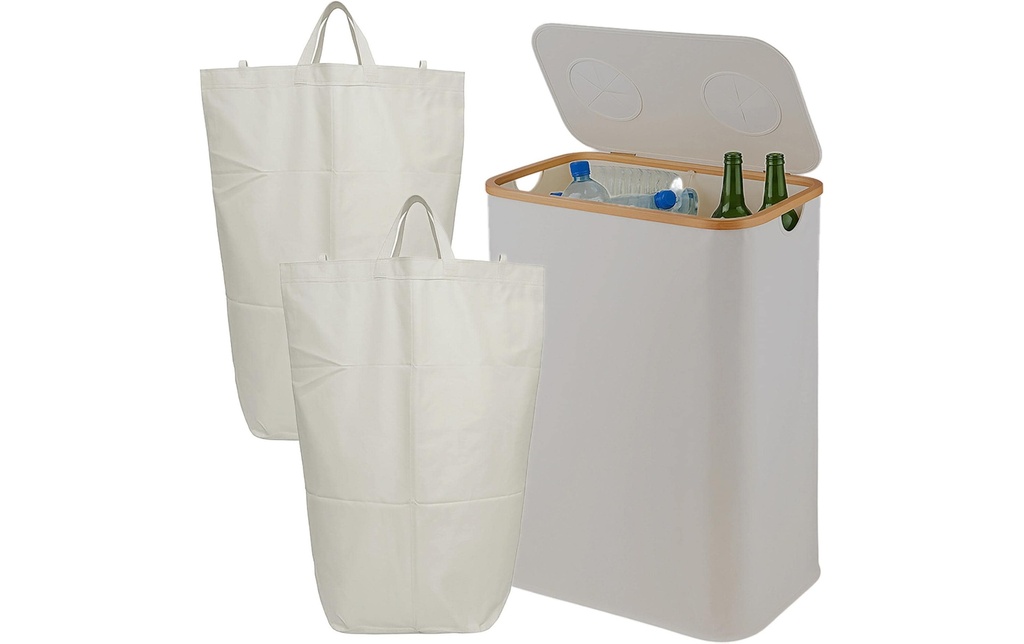 relaxdays Bacs de recyclage 140 L Beige