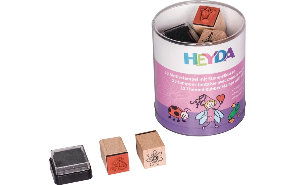 Heyda Set de tampons Princesses et fées Conte de fées, Orange/Brun