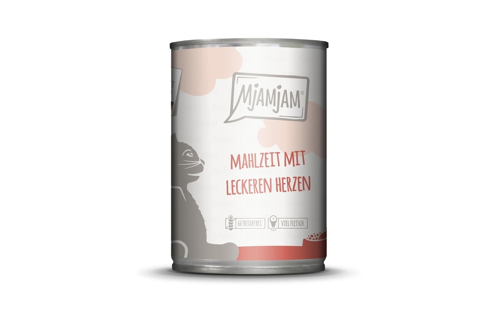 Mjamjam Alimentation humide Boîte Repas avec cœurs, 400 g