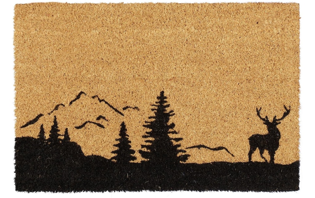 relaxdays Tapis de sol Cerf & arbres 42 cm x 62 cm