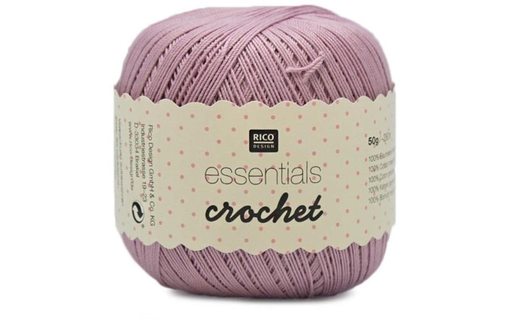 Rico Design Fil à crochet et à tricoter Essentials Crochet 50 g, Rose