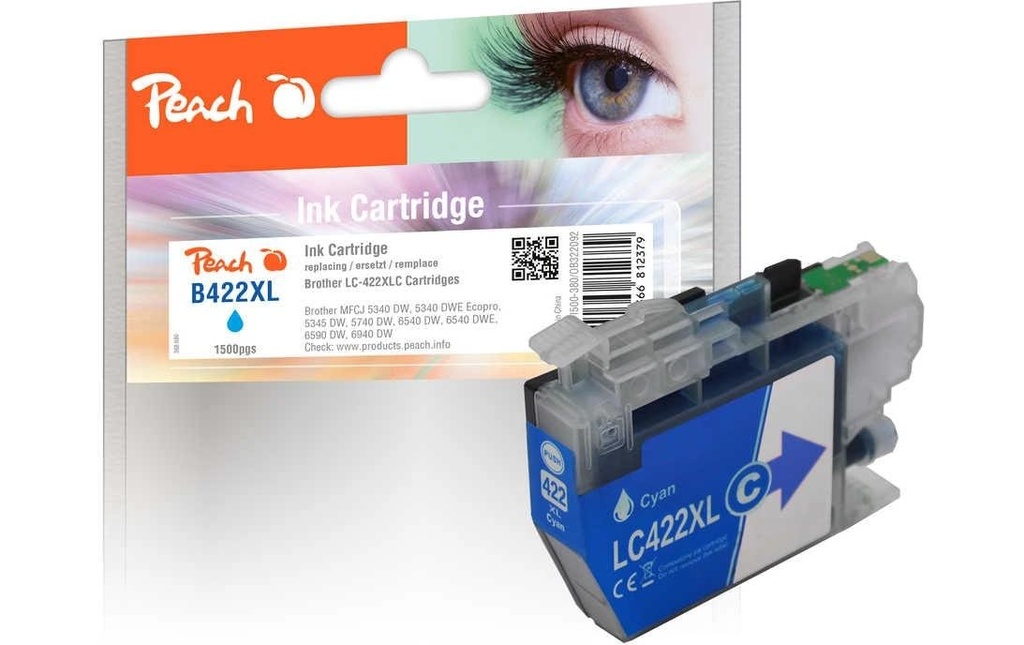 Peach Encre Brother LC-422XLC Cyan