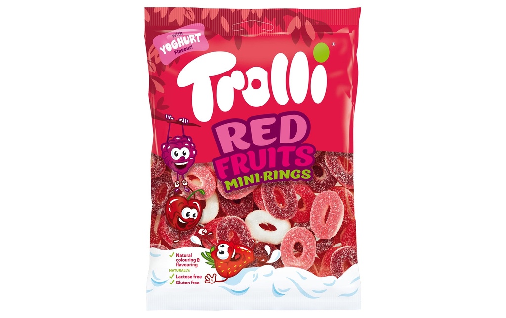 Trolli Bonbons gommeux Mini-bagues Red Fruits 200 g