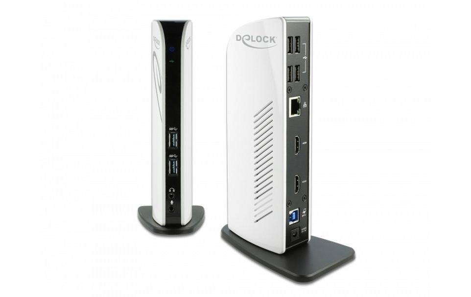 Delock Station d'accueil USB-A/C – USB/LAN/2xHDMI Full-HD