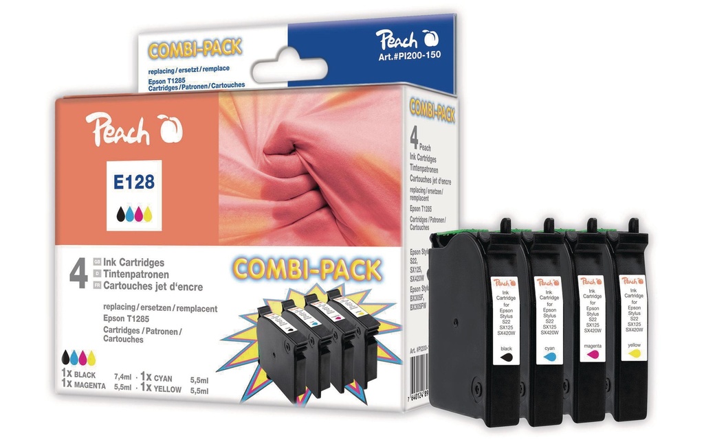 Peach Kits d’encre Epson T1285 C/M/Y/BK